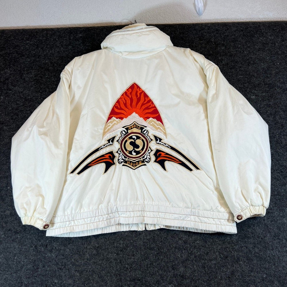 Vintage 90s Bogner Ski Jacket Mens Size 10 White Full Zip Made in USA Hooded